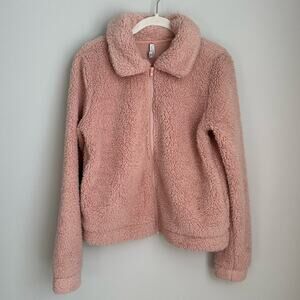 Z Supply Pink Shearling Teddy Jacket Women's XS